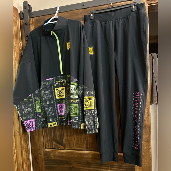 Under Armour Jackets & Blazers - Under Armour Black Tracksuit Set with Graphic Accents